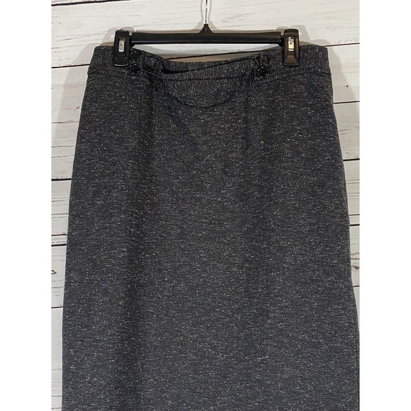 Worthington Skirt Womens Sz 10 Brown Tweed Lined Back Zipper & Vent Career Belt - Picture 3 of 11